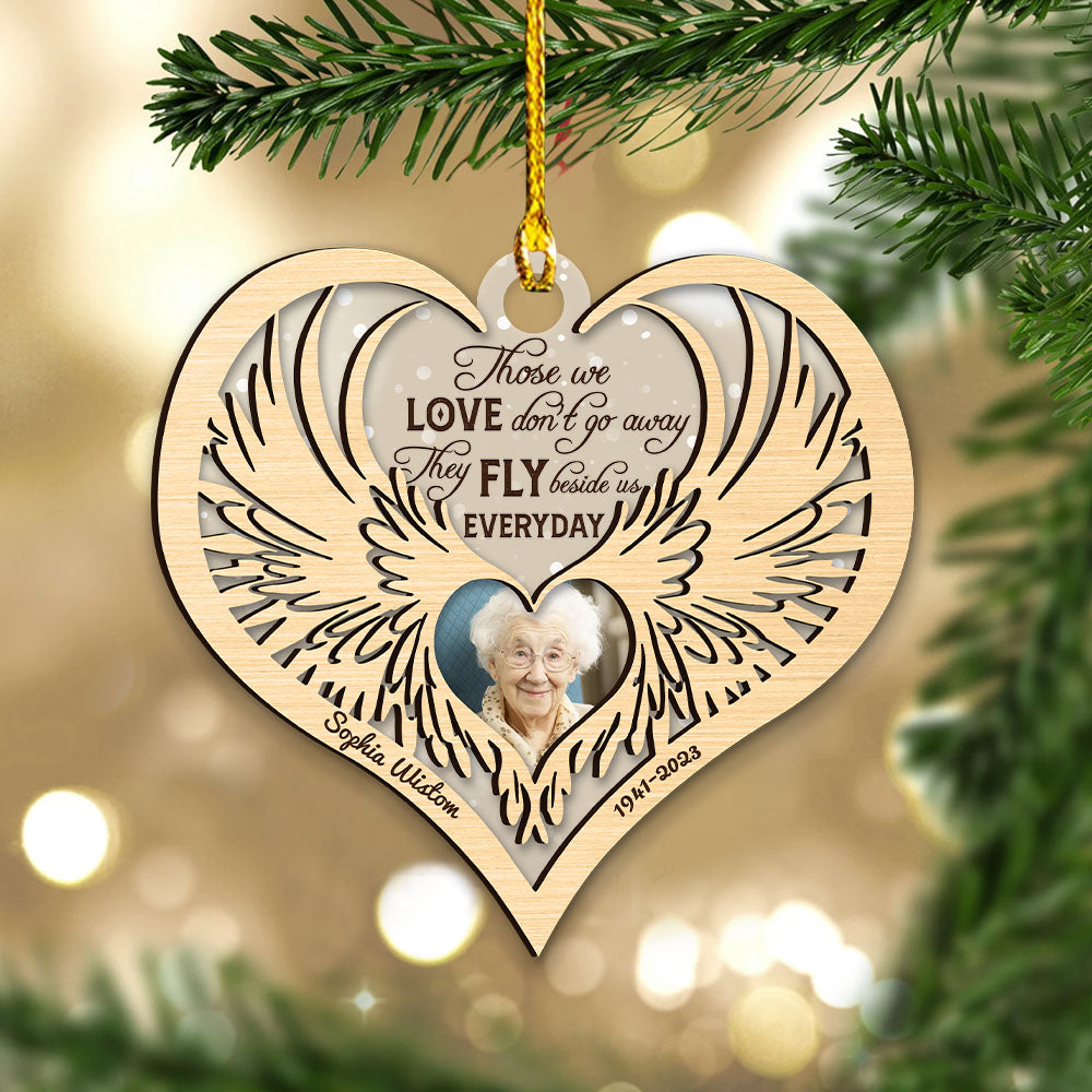 Engraved Acrylic Heart Christmas Tree Decoration