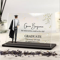 Thumbnail for Custom Class of 2024 Graduate Acrylic Plaque With Black Stand, Graduation Gift FC