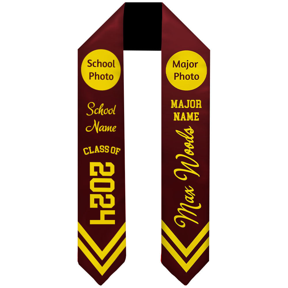 Custom School Logo & Major Photo Class Of 2024 Graduation Stoles/Sash, Graduation Gift AP