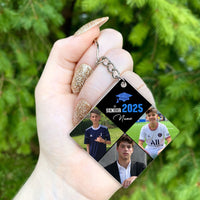 Thumbnail for Personalized Graduation Cap Shaped Keychain With Growing-Up Photos, A Unique Graduation Keepsake Gift For 2025 Seniors