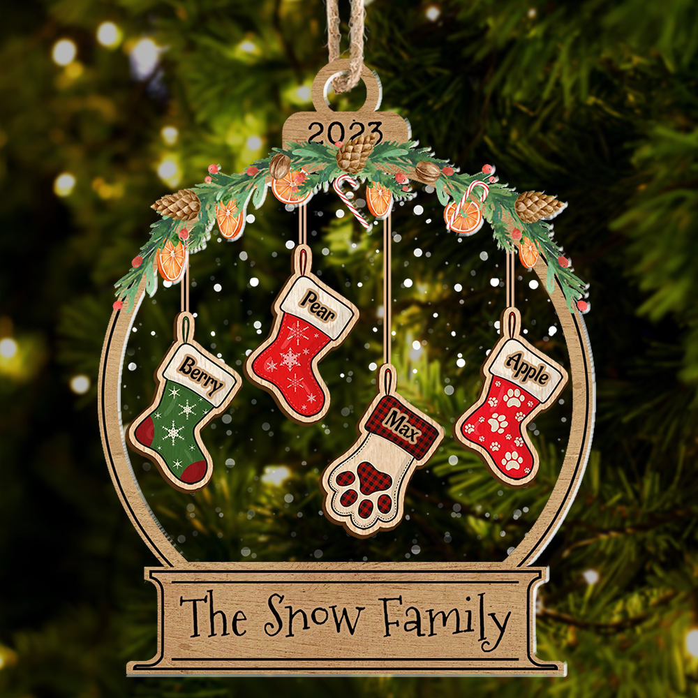 Personalized Acrylic Ornament - Christmas Gift For Family - Stocking Family Member Name AC
