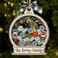 Thumbnail for Personalized Shaker Ornament - Christmas Gift For Family - Colorful Family Stockings FC