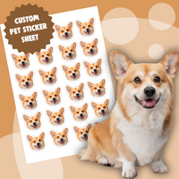Thumbnail for Personalized Pet Face And Body Photo Water-Resistant Stickers Sheet, Pet Lovers Decor and Craft Gift JonxiFon
