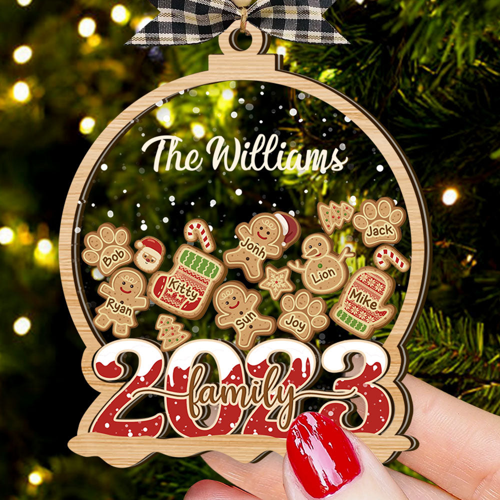 Personalized Shaker Ornament - Christmas Gift For Family - Family 2023 With Gingerbreads AC