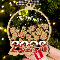 Thumbnail for Personalized Shaker Ornament - Christmas Gift For Family - Family 2023 With Gingerbreads AC