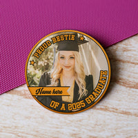 Thumbnail for Personalized Proud Mom Of A 2025 Graduate Family Badge Pin Button, Graduation Gift FC