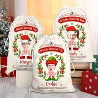 Thumbnail for Personalized Santa Sack - Christmas Gift For Family - Holly Christmas Costume Face Photo AB