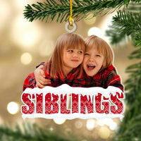 Thumbnail for Personalized Acrylic Ornament - Gift For Family - Photo Siblings AC