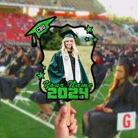 Thumbnail for Custom Photo Graduation Cap With Stars 2024 Face Fans With Wooden Handle, Gift For Graduation Party FC