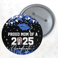 Thumbnail for Personalized Proud Family 2025 Graduation Glitter Color Pin Button Badge, Graduation Gift