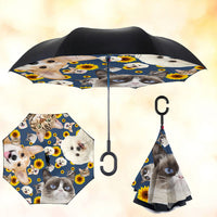 Thumbnail for Custom Pet Photo Windproof Reverse Upside Down C-Handle Double Layer Umbrella, Gift For Pet Lover JonxiFon