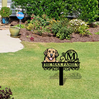 Thumbnail for Personalized Metal Yard Sign With Stakes - Gift For Pet Lovers - Dog Cat Address Monogram Sign AZ