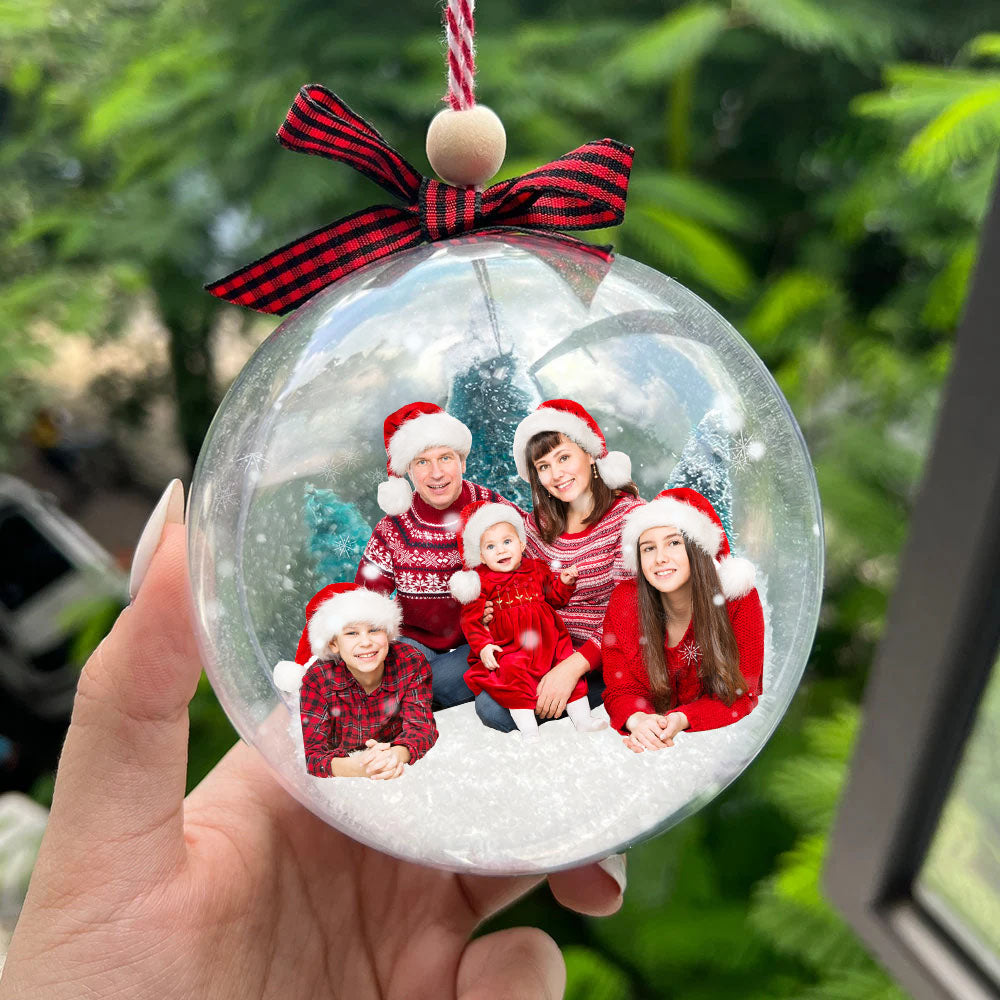 Acrylic Ball Ornament - Christmas Gift For Family - Upload Family Photo AB