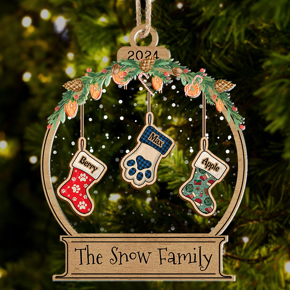 Personalized Acrylic Ornament - Christmas Gift For Family - Stocking Family Member Name FC