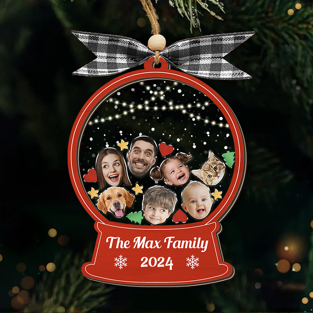 Personalized Shaker Ornament - Christmas Gift For Family - Funny Family Photo FC