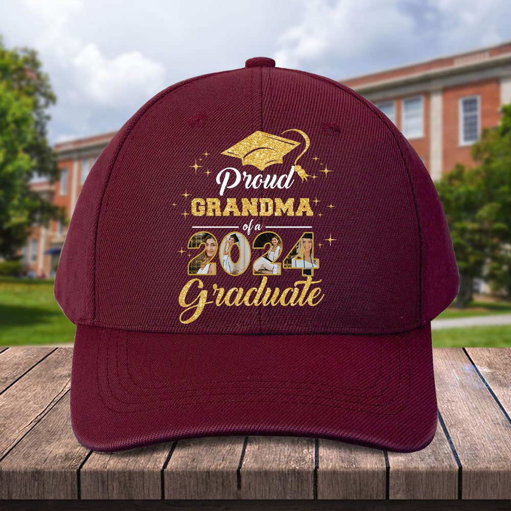 Custom 2024 Photo Proud Mom Dad Graduate Baseball Cap, Graduation Gift