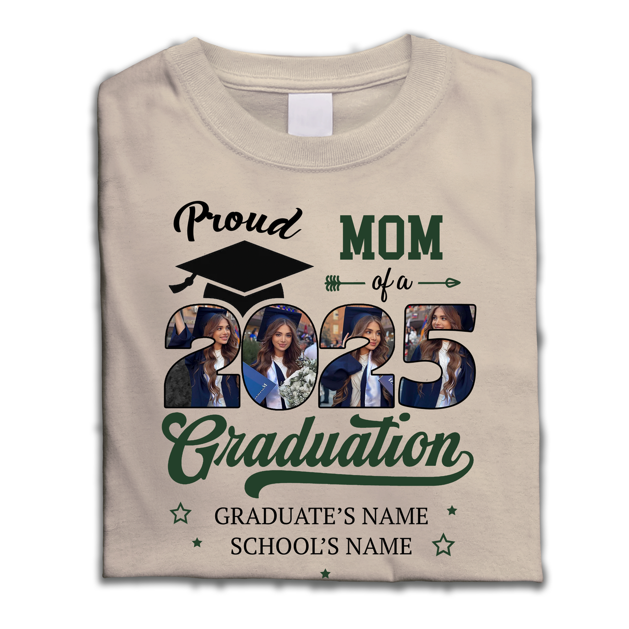 Custom Photo Proud Family Of A 2025 Graduation Shirts, Graduation Gift