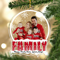 Thumbnail for Personalized Acrylic Ornament - Christmas Gift For Family - Snowball With Family Photo AC
