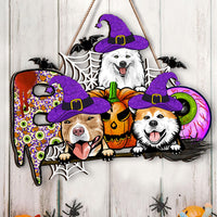 Thumbnail for Personalized Shaped Door Sign - Gift For Pet Lovers- Little Monster Dog Cat Boo Crew AE