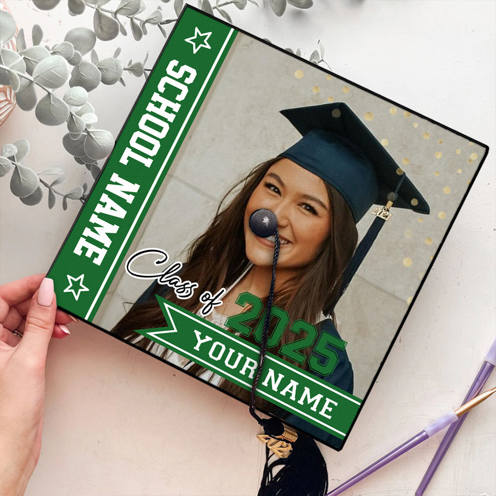 Personalized Class Of 2025 Photo Graduation Cap Topper, Decorations For Grad Cap