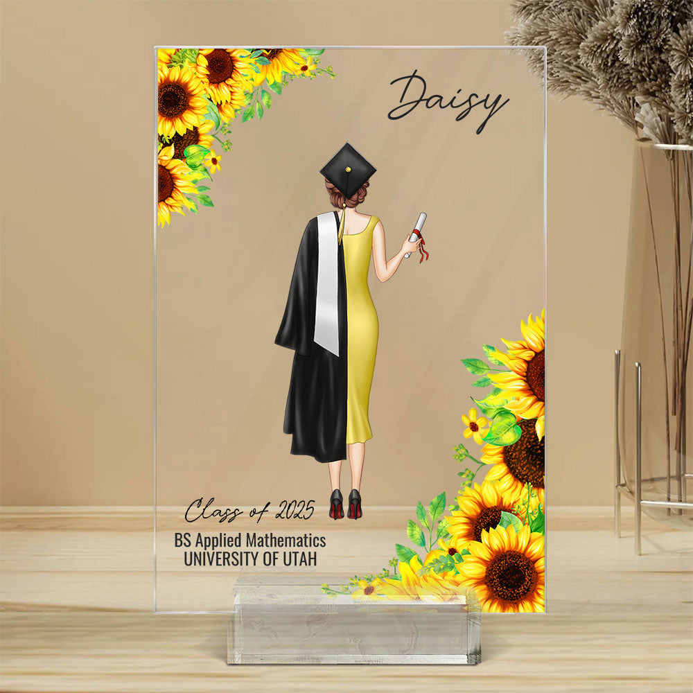 Custom Girl Graduation 2025 Acrylic Desk Plate, Graduation Gift