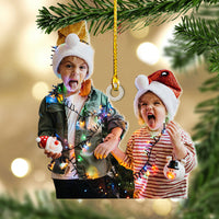 Thumbnail for Personalized Acrylic Ornament - Christmas Gift For Family - Photos Of Naughty Kids AC