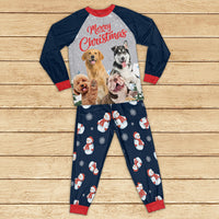 Thumbnail for Personalized Raglan Pajamas Set - Christmas Gift For Pet Lovers - Snowman Pattern Merchize