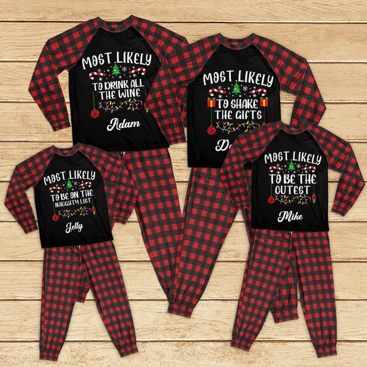 Personalized Raglan Pajamas Set - Christmas Gift For Family - Official Sleepshirt Merchize