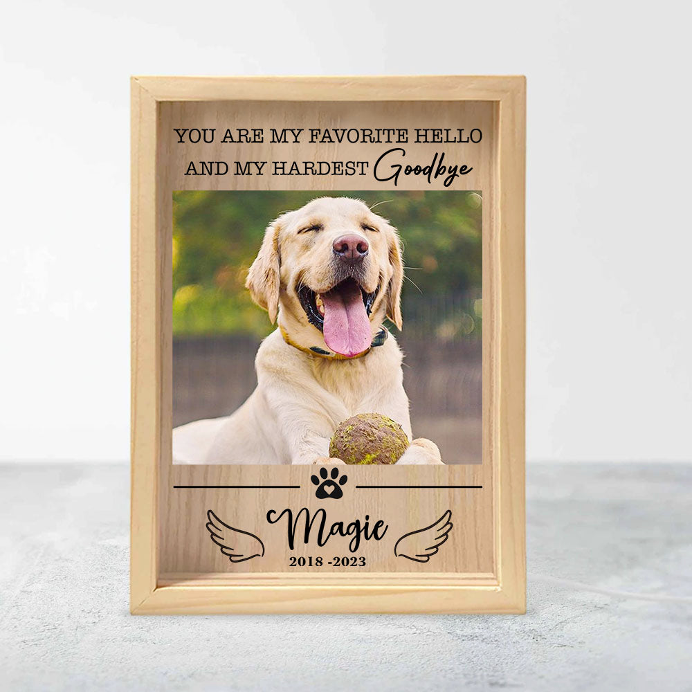 Personalized Wooden Frame Light Box - Memorial Gift For Pet Lover - Forever In My Heart Dog Cat Photo AE