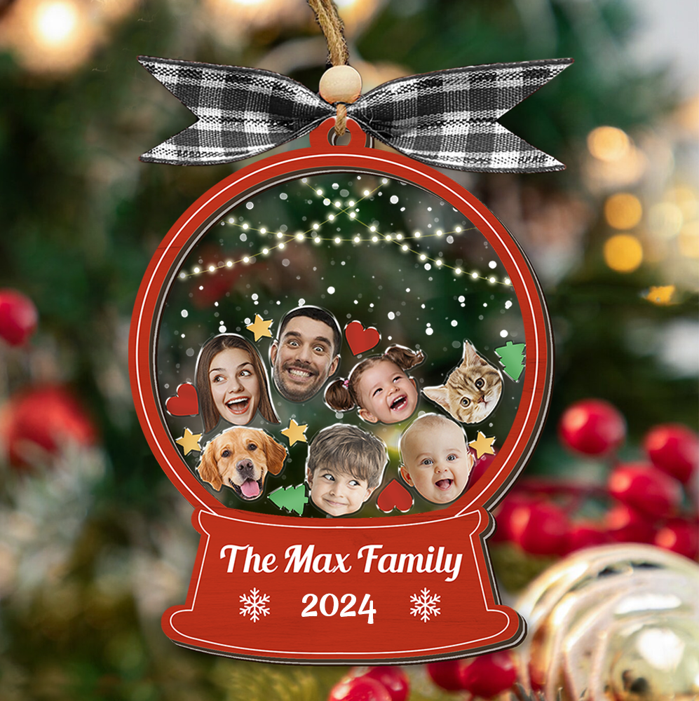 Personalized Shaker Ornament - Christmas Gift For Family - Funny Family Photo FC