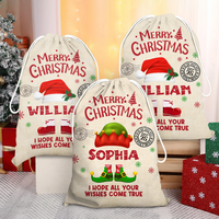 Thumbnail for Personalized Santa Sack - Christmas Gift For Family - Christmas Costume With Name AB