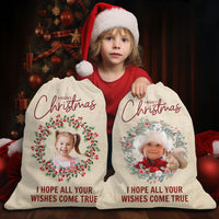 Thumbnail for Personalized Santa Sack - Christmas Gift For Family - Christmas Wreath Family Photo AB