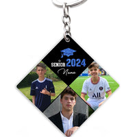 Thumbnail for Personalized Graduation Cap Shaped Keychain With Growing-Up Photos, A Unique Graduation Keepsake Gift For 2024 Seniors