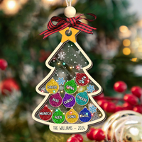 Thumbnail for Personalized Shaker Ornament - Christmas Gift For Family - Christmas Tree Colorful Glitter Baubles FC