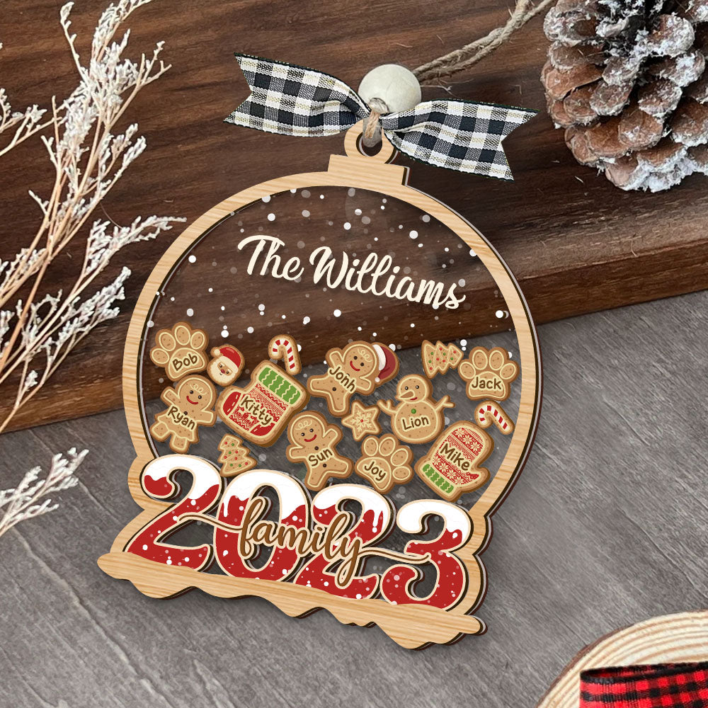 Personalized Shaker Ornament - Christmas Gift For Family - Family 2023 With Gingerbreads AC