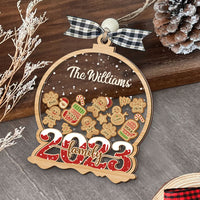 Thumbnail for Personalized Shaker Ornament - Christmas Gift For Family - Family 2023 With Gingerbreads AC