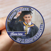 Thumbnail for Personalized Proud Mom Of A 2025 Graduate Family Badge Pin Button, Graduation Gift FC