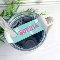 Thumbnail for Personalized Tumbler Name Plate - Gift For Her - Retro Flower Tumbler Topper Yoycol