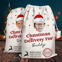 Thumbnail for Personalized Santa Sack - Christmas Gift For Family - Upload Face Photo With Santa Hat AB