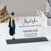 Thumbnail for Custom Class of 2024 Graduate Acrylic Plaque With Black Stand, Graduation Gift FC