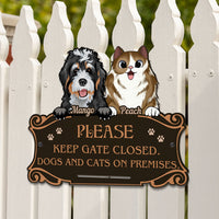 Thumbnail for Personalized Metal Sign - Gift For Pet Lovers - Please Keep Gate Closed Dog Cat Sign AZ