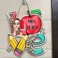 Thumbnail for Custom Teacher Name Shaped Door Sign, Classroom Decorations Gift AE