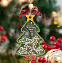 Thumbnail for Personalized Shaker Ornament - Christmas Gift For Family - Christmas Tree With Names FC