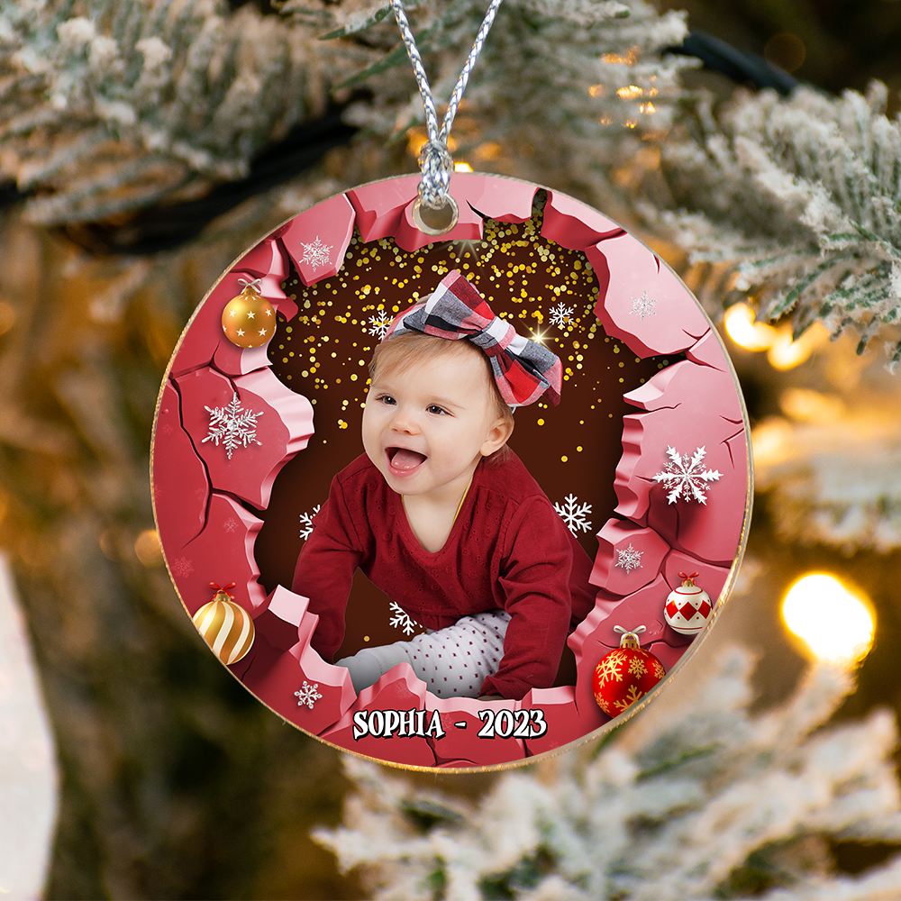 Personalized Christmas Ornament - Christmas Gift For Family - Photo Christmas Tree Decoration AE