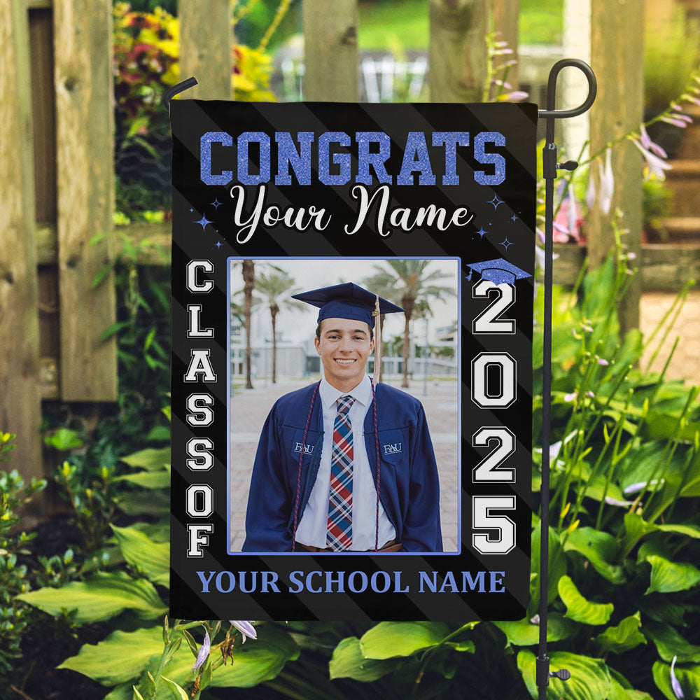 Personalized Photo Best Gift Idea Graduation Garden Flag, Class of 2025 Senior Gift