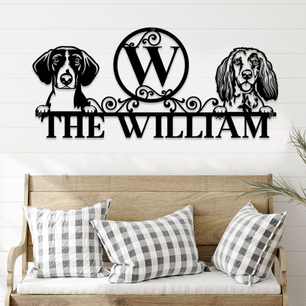 Personalized Outdoor Metal Sign - Gift For Dog Lover- Family Monogram Adress Sign Jonxifon