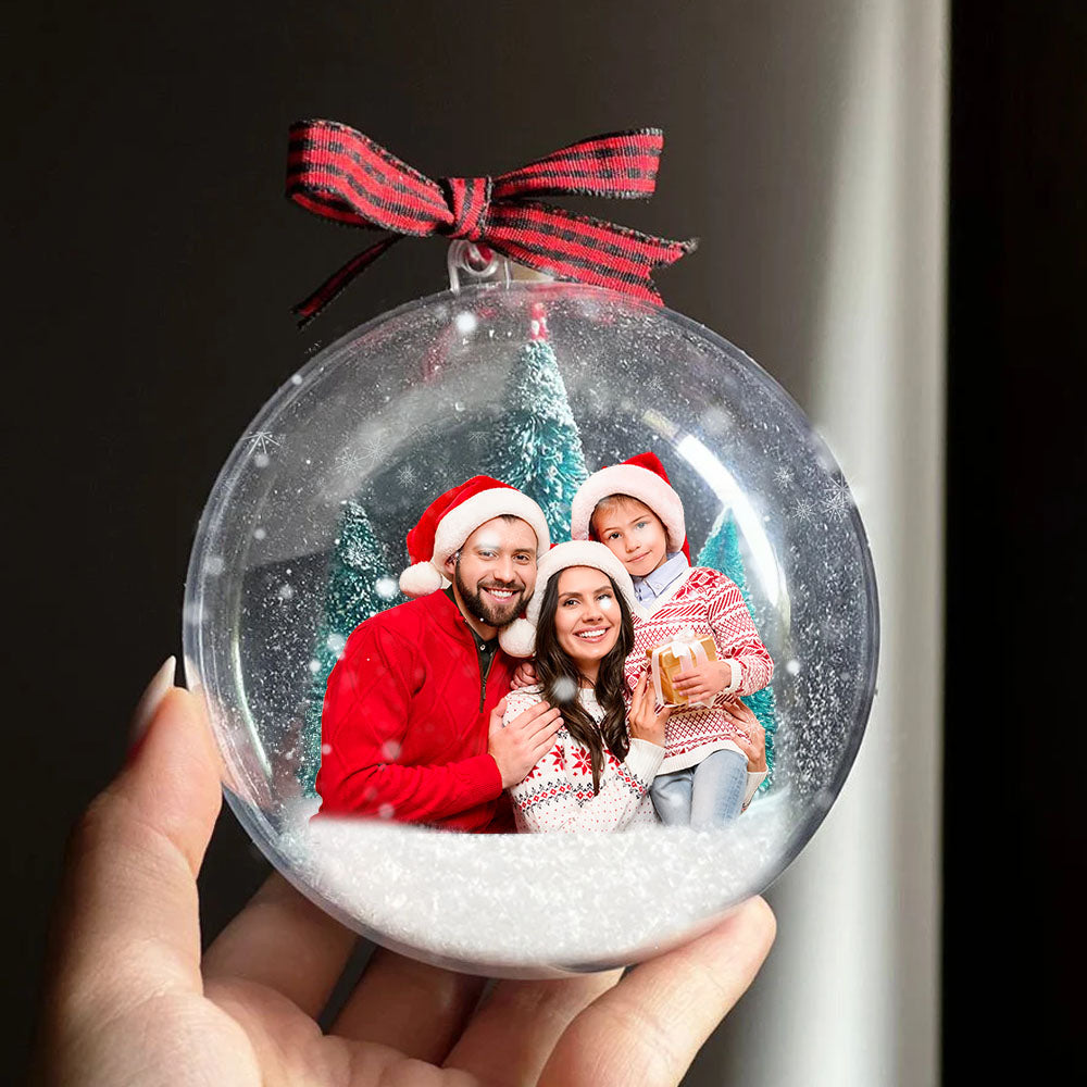 Acrylic Ball Ornament - Christmas Gift For Family - Upload Family Photo AB