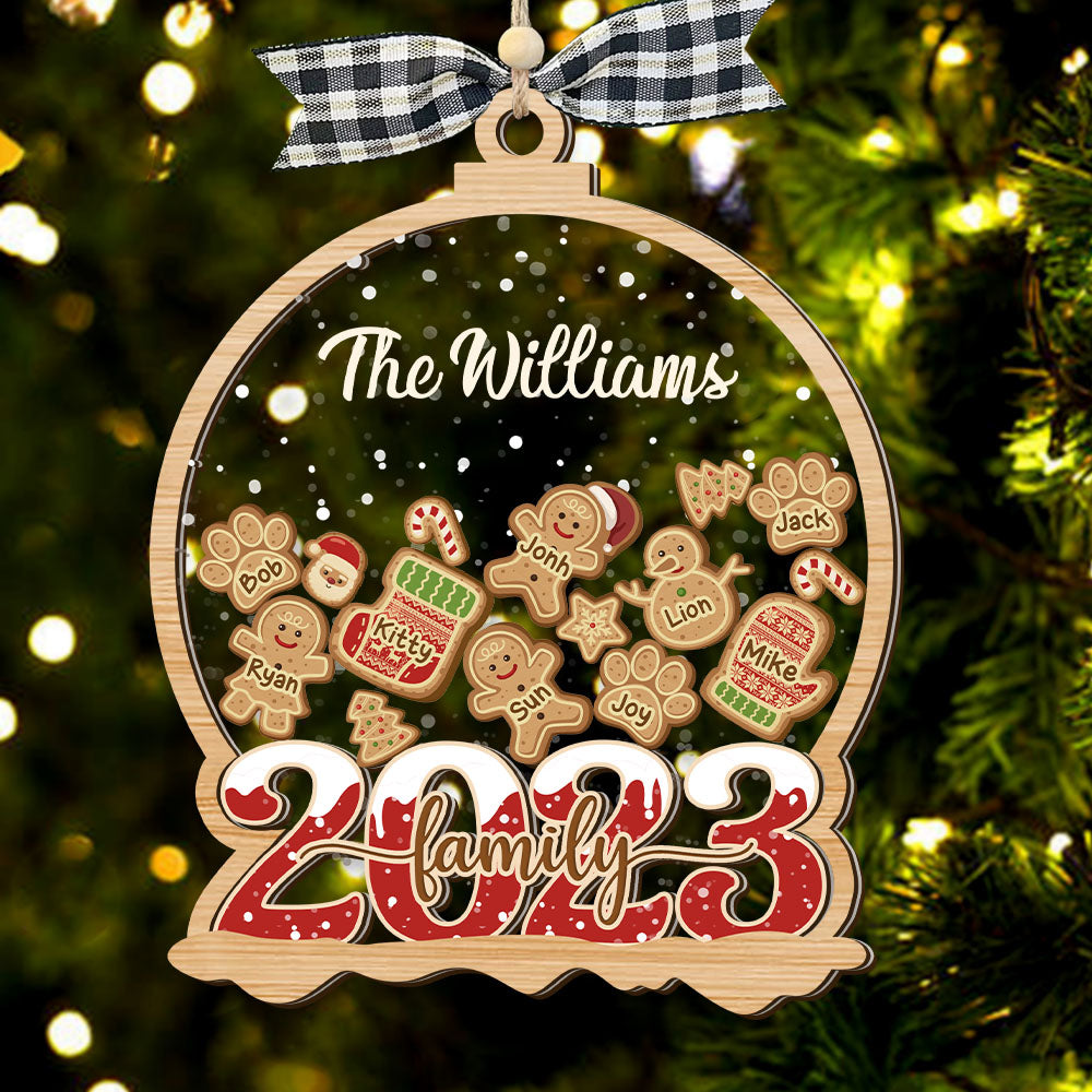 Personalized Shaker Ornament - Christmas Gift For Family - Family 2023 With Gingerbreads AC