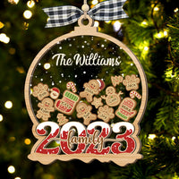 Thumbnail for Personalized Shaker Ornament - Christmas Gift For Family - Family 2023 With Gingerbreads AC