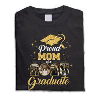 Thumbnail for Custom 2025 Photos Proud Mom With Gold Glitter Graduation T-shirt, Graduation Gift Merchize